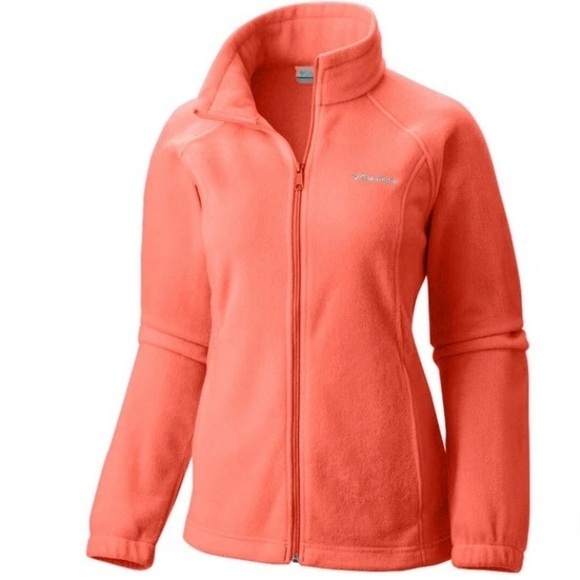 Columbia Jackets & Blazers - Columbia Women's Coral Pink Zip Up Fleece Jacket Size Large